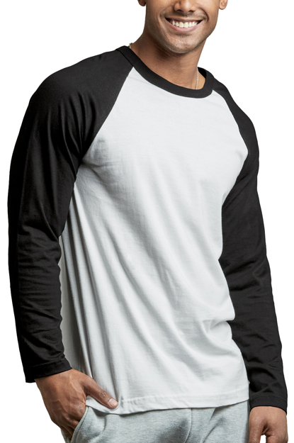 Image sur M682 T-shirt pour homme raglan manche longue, 50/50